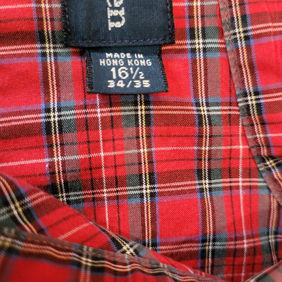 Ralph Lauren Shirt Mens Large 16.5/34/35 Red Plaid Button Up Classic Fit Pony - Picture 11 of 12